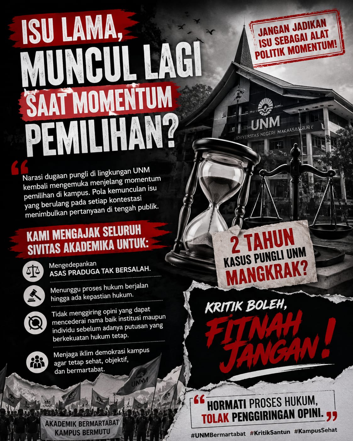 Front Masyarakat Kota: Jangan Biarkan Isu Dugaan Pungli Jadi Alat Politik Kampus UNM